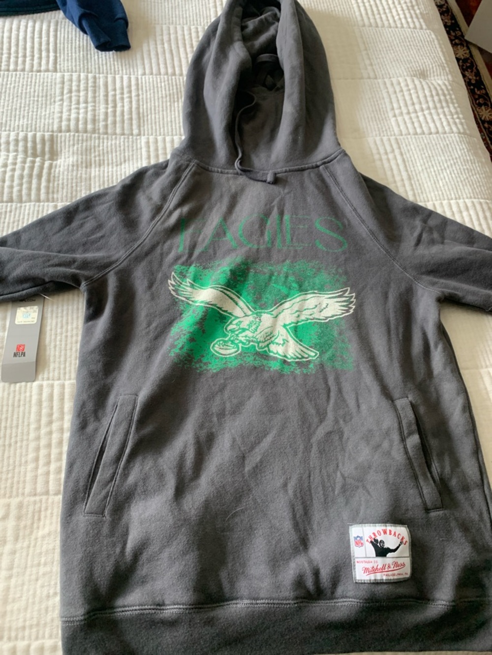 Philadelphia EAGLES Gray funnel neck Hoodie